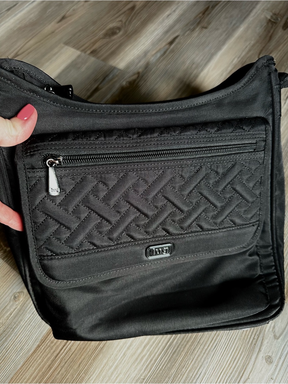 lug Black Quilted Cross Body Bag